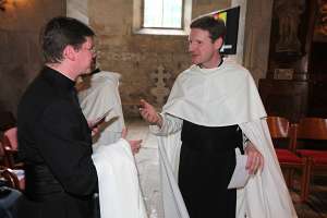 Feierliche Benediktion des Abtes Maximilian Heim Fr. Leopold nimmt die G�ste in Empfang.