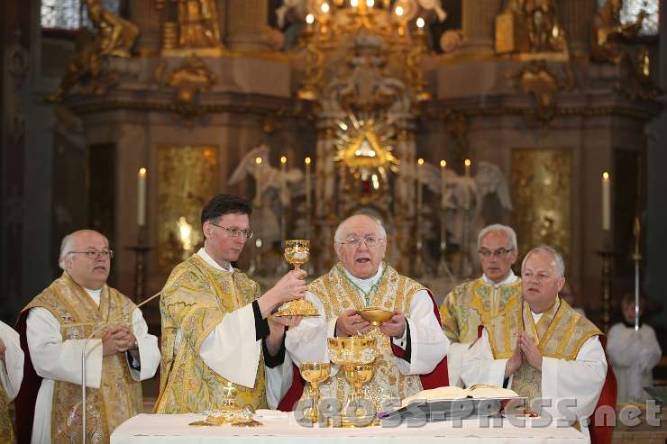 2014.06.15_11.11.27.jpg - Mit der Feier der Eucharistie lassen wir Christus in unser Leben eintreten. Gott wolle allen Menschen das ewige Leben schenken und deshalb liege in der Verkündigung des Glaubens eine große Verantwortung.